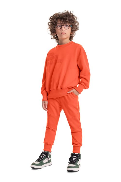 Conjunto Blusão e Calça em Moletom Infantil Menino (Vermelho) Quimby