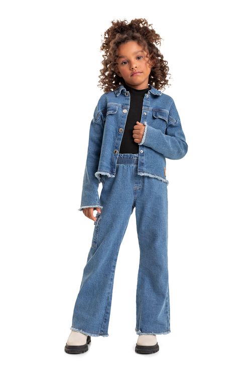 Jaqueta Jeans Infantil Menina (Azul) Quimby