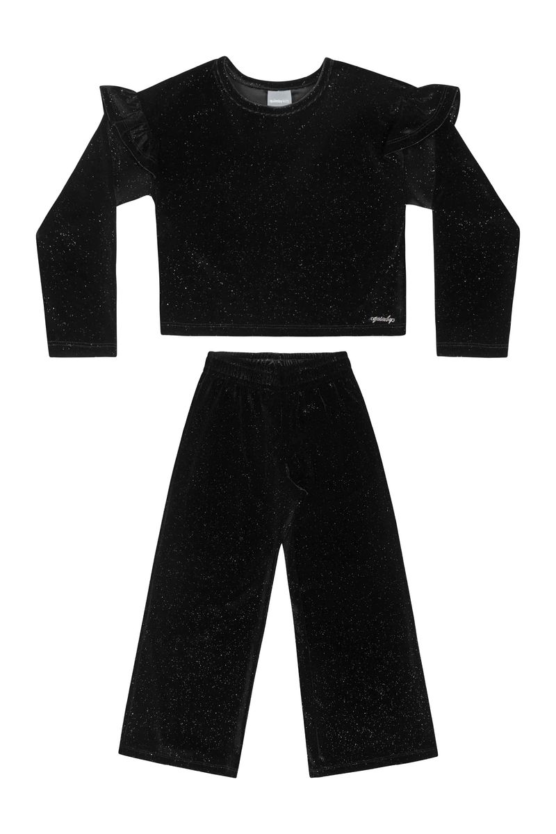 Conjunto-Cropped-e-Wide-leg-Infantil-Menina--Preto--Quimby