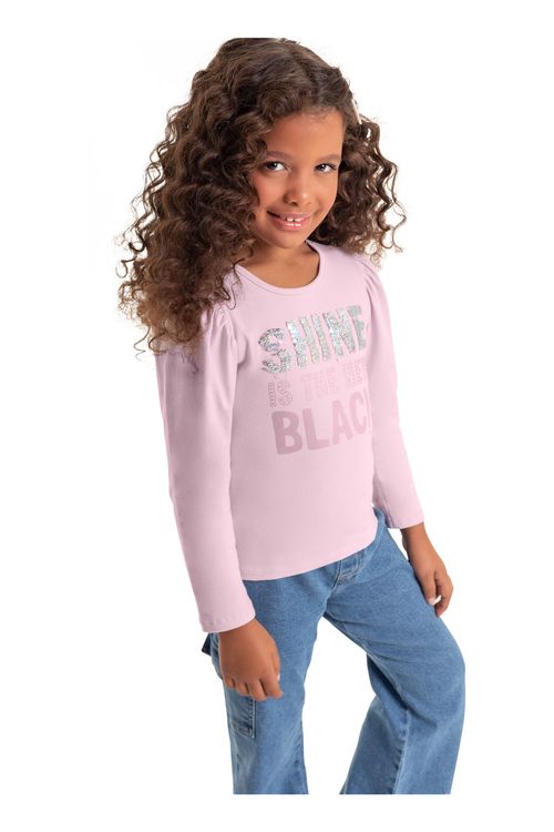 Blusa em Cotton Infantil Menina (Roxo) Quimby