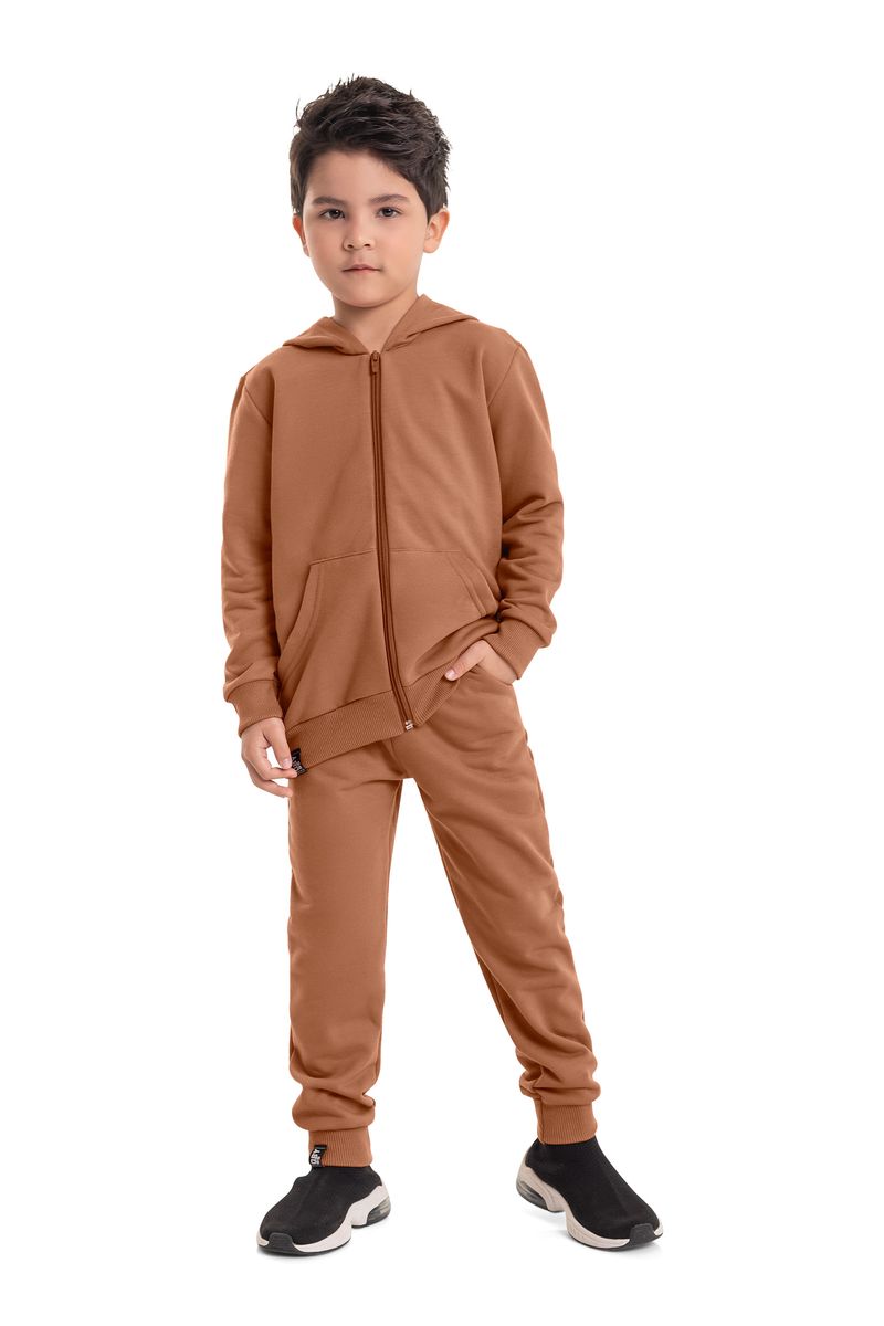 Jaqueta-Basica-em-Moletom-Infantil-Menino--Marrom--Quimby