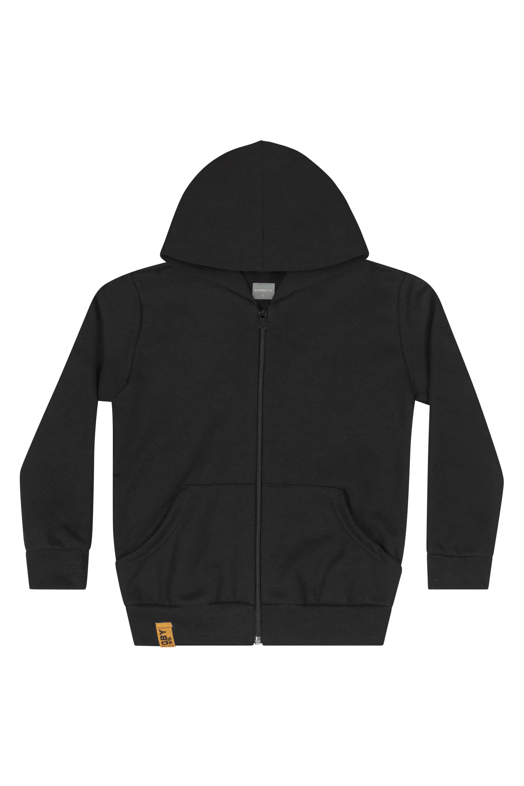 Jaqueta Básica em Moletom Infantil Menino (Preto) Quimby