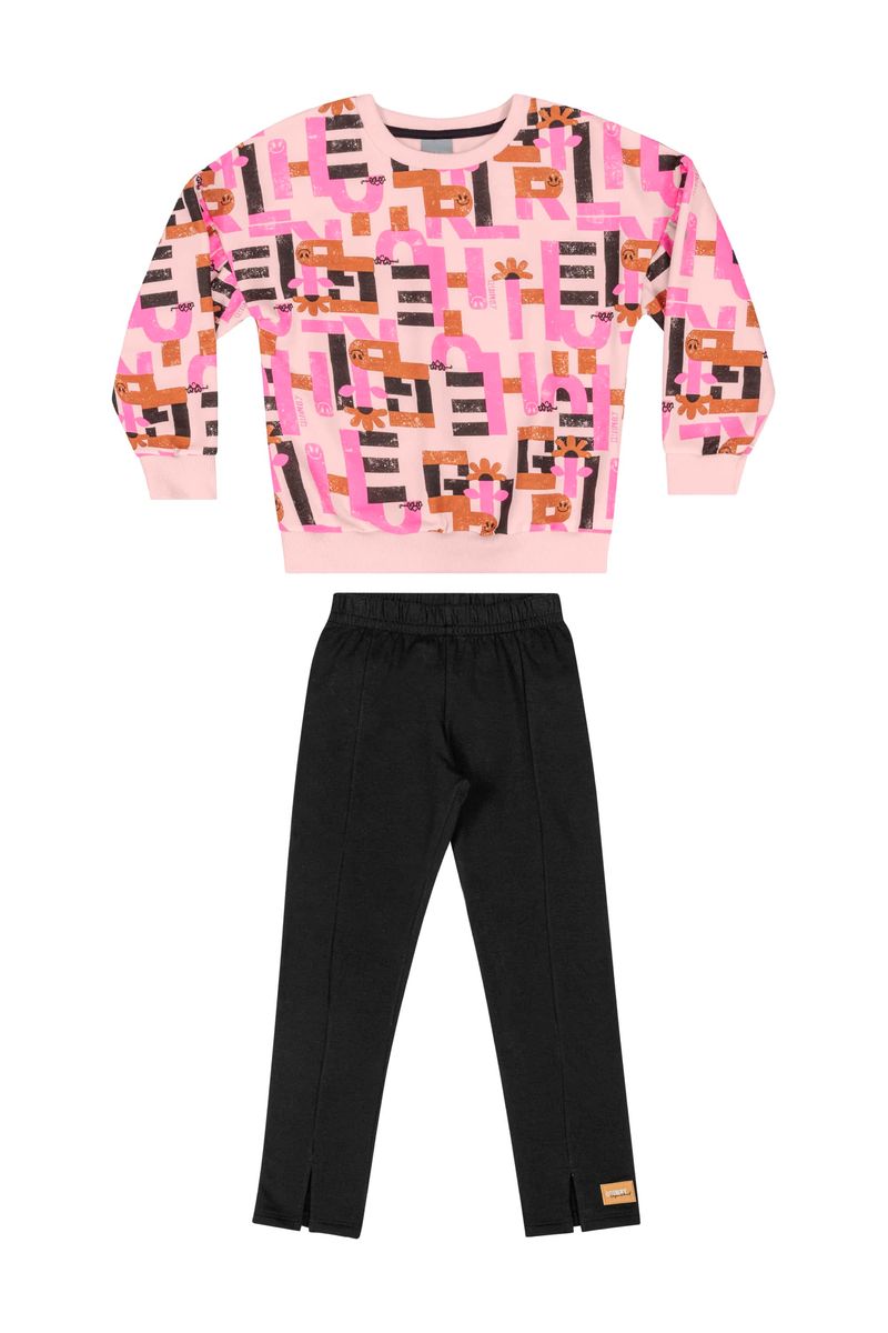 Conjunto-Blusao-Calca-Legging-Infantil-Menina--Rosa--Quimby