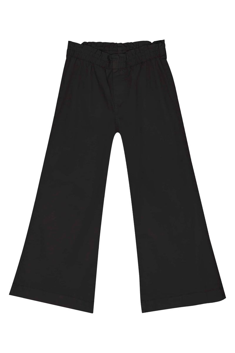 Calca-Wide-Leg-em-Sarja-Infantil-Menina--Preto--Quimby