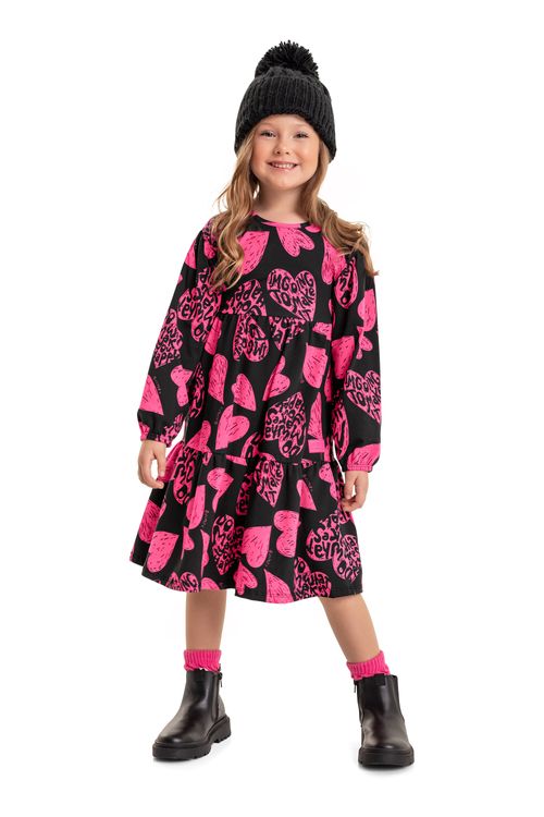 Vestido Estampado Infantil (Rosa) Quimby