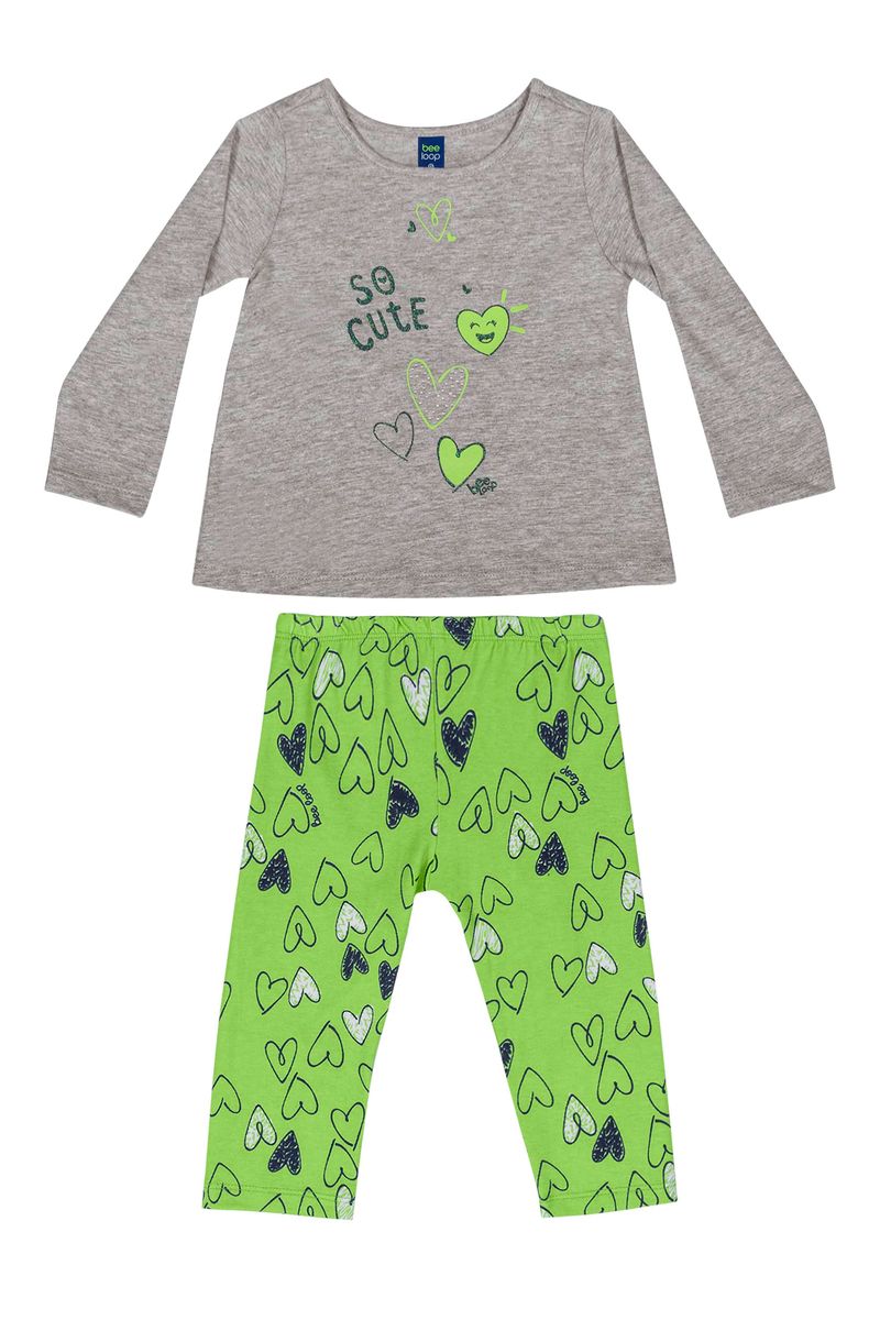 Conjunto-Blusa-e-Legging-Bebe-Menina--Cinza--Bee-Loop