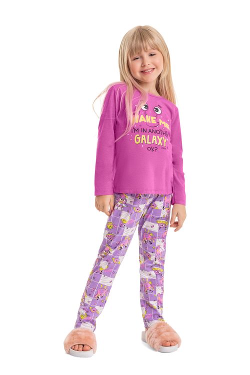 Pijama Estampado Infantil Menina (Roxo) Quimby