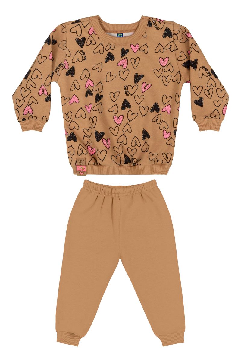 Conjunto-Blusao-e-Calca-Bebe-Menina--Marrom--Bee-Loop