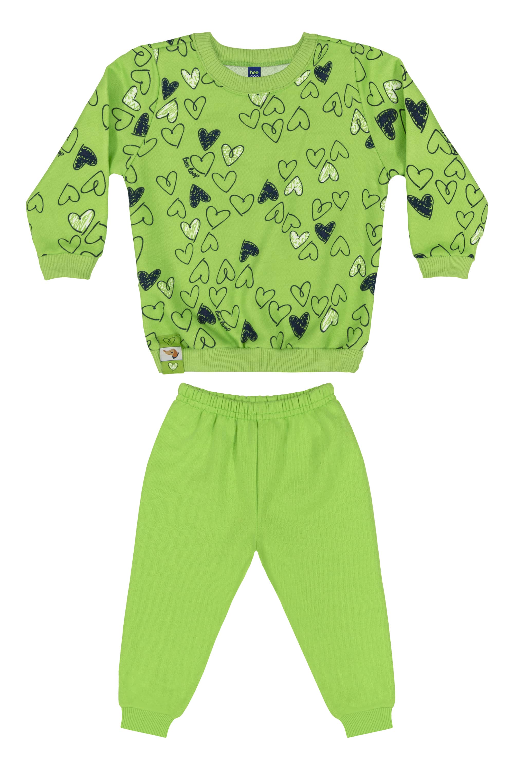 Conjunto Blusão e Calça Bebê Menina (Verde) Bee Loop