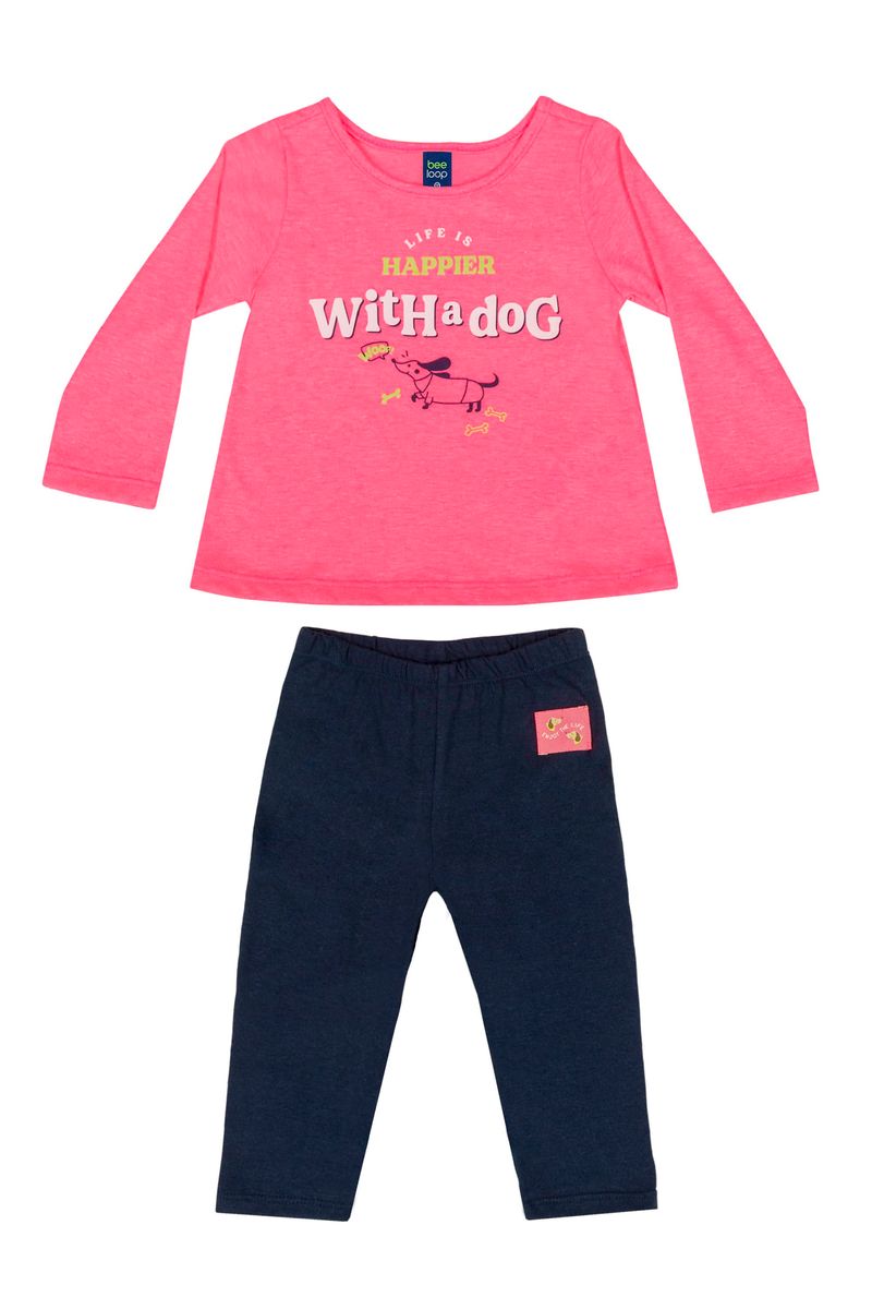 Conjunto-Blusa-e-Legging-Bebe-Menina--Rosa--Bee-Loop