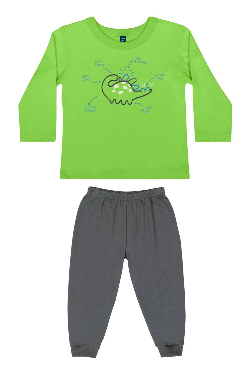 Conjunto-Camiseta-e-Calca-Bebe-Menino--Verde--Bee-Loop