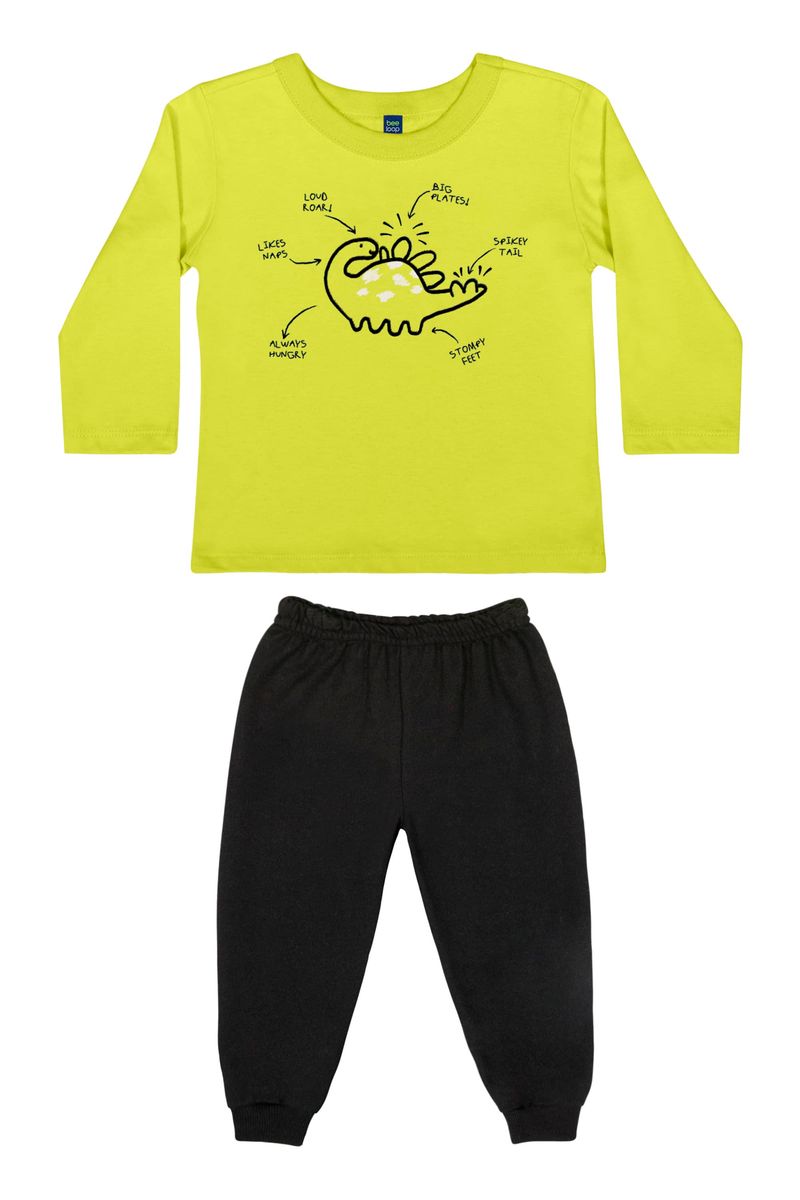 Conjunto-Camiseta-e-Calca-Bebe-Menino--Verde--Bee-Loop