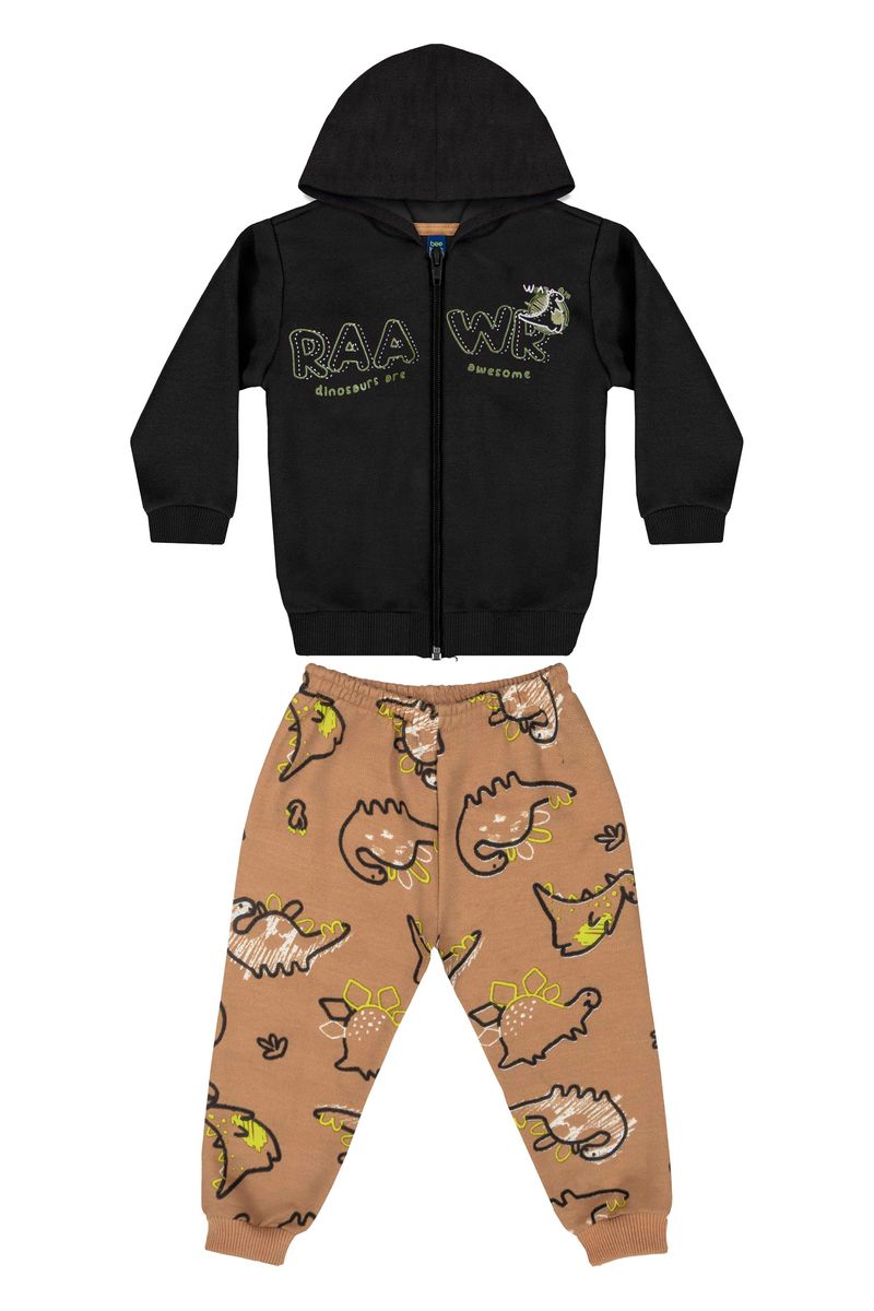 Conjunto-Jaqueta-e-Calca-em-Moletom-Bebe-Menino--Preto--Bee-Loop