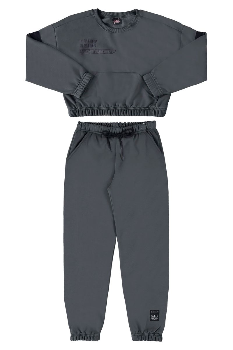 Conjunto-Blusao-e-Calca-em-Moletom-Juvenil--Cinza-Escuro--Gloss