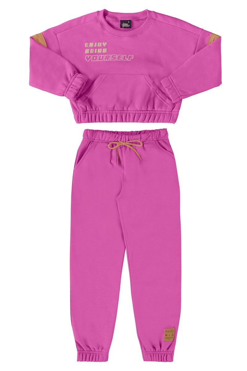 Conjunto-Blusao-e-Calca-em-Moletom-Juvenil--Rosa-Pink--Gloss