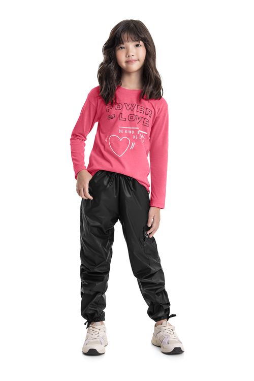 Blusa em Meia Malha Juvenil (Rosa Pink) Gloss