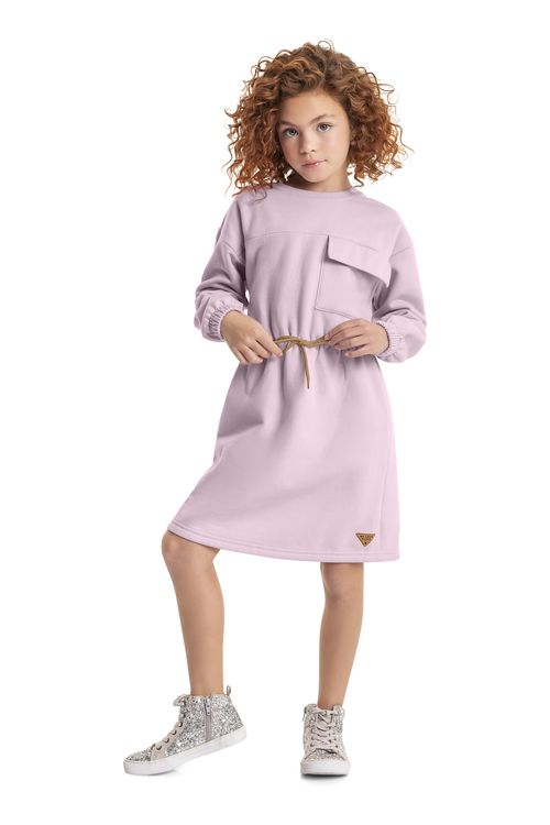 Vestido em Moletom Juvenil (Rosa Claro) Gloss