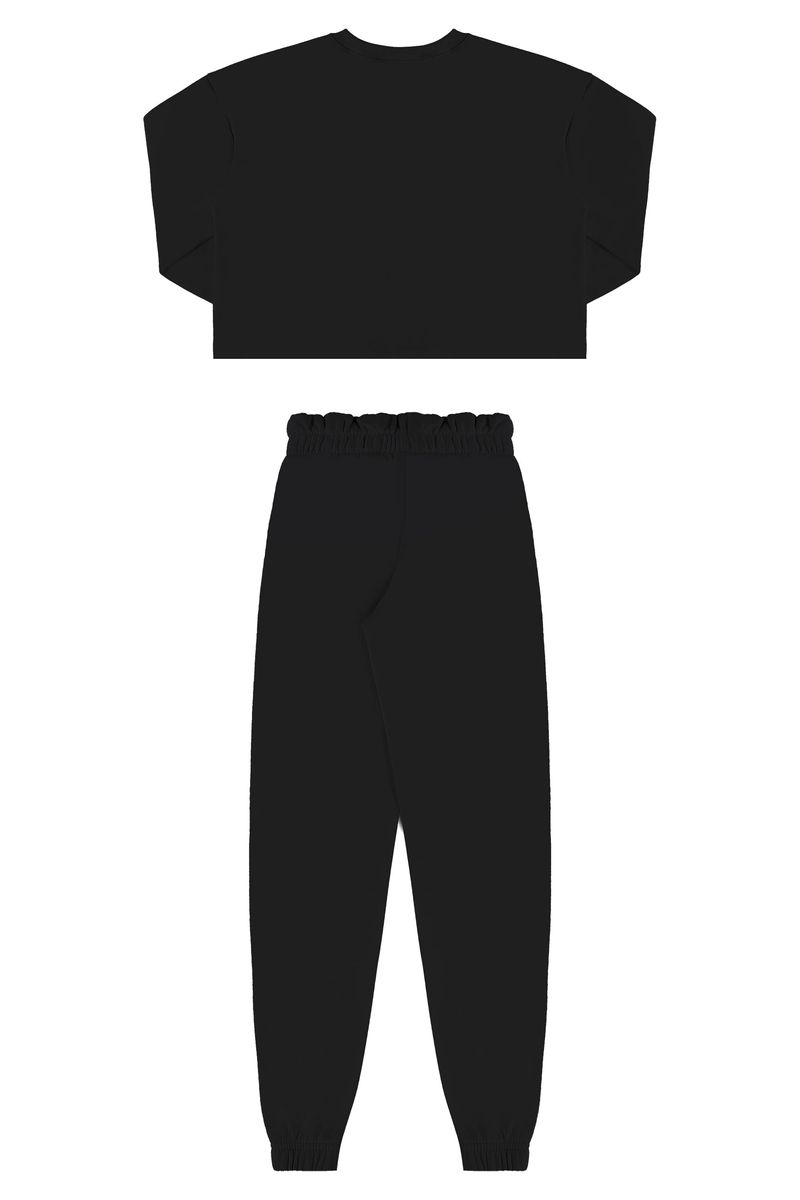 Conjunto-Blusao-Cropped-e-Calca-em-Moletom-Juvenil--Preto--Gloss