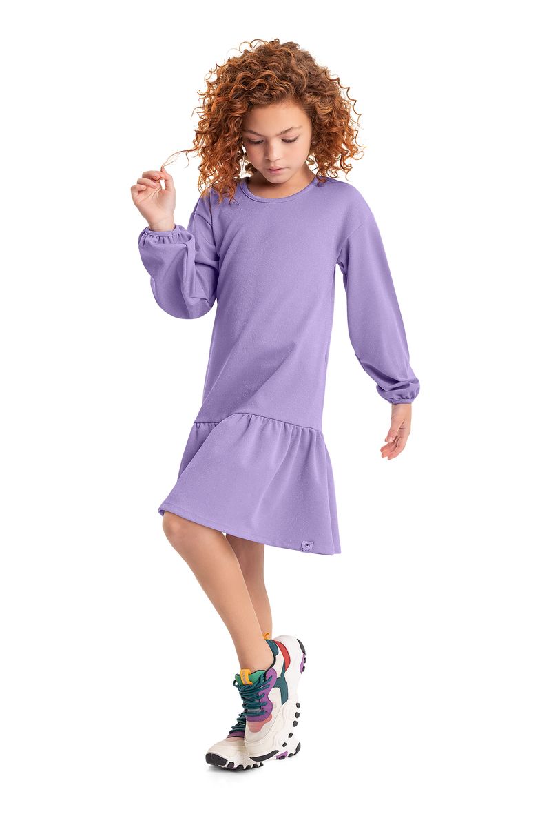 Vestido-em-Malha-com-Lurex-Juvenil--Roxo--Gloss