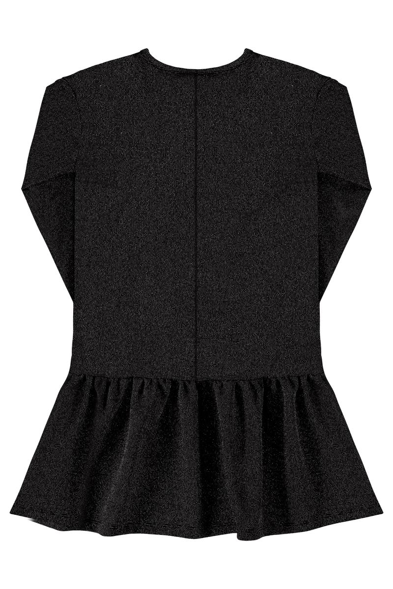 Vestido-em-Malha-com-Lurex-Juvenil--Preto--Gloss