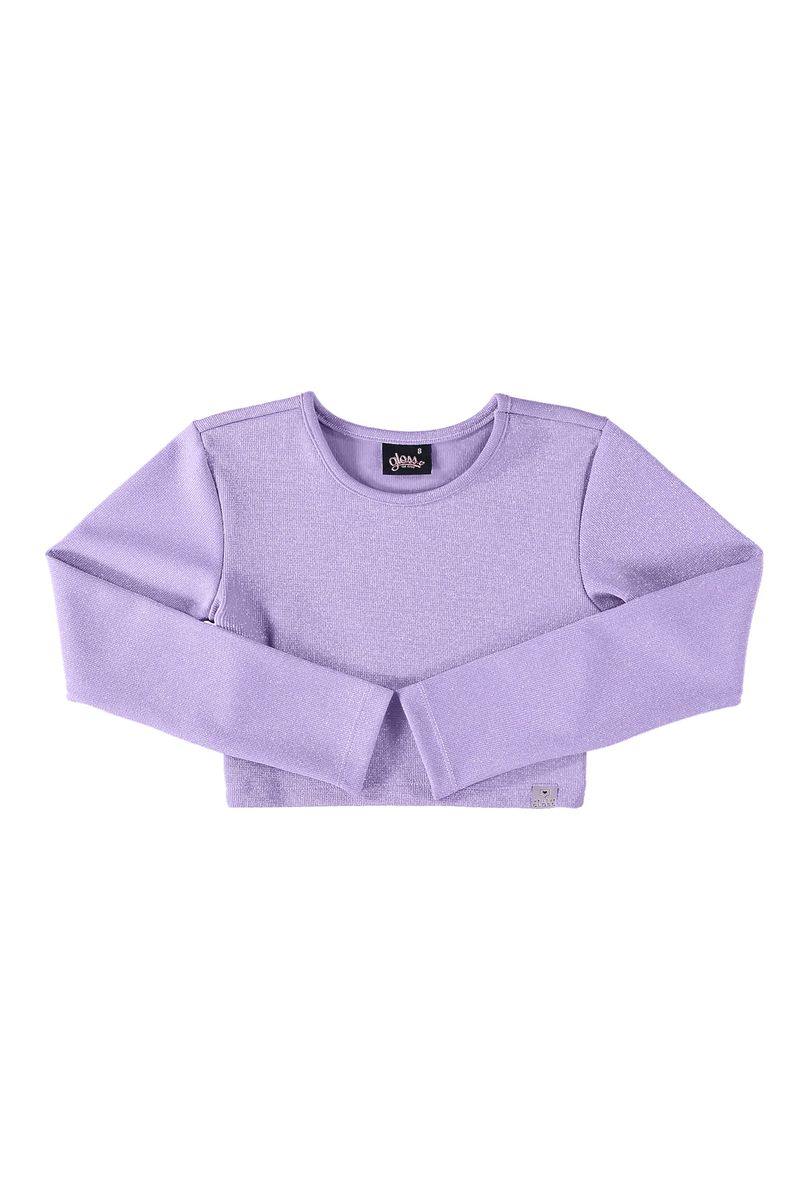 Blusa-Cropped-em-Malha-com-Lurex-Juvenil--Roxo--Gloss