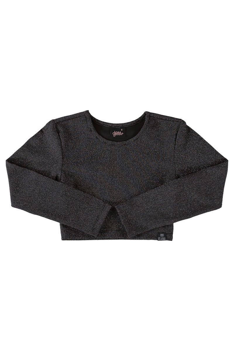 Blusa-Cropped-em-Malha-com-Lurex-Juvenil--Preto--Gloss