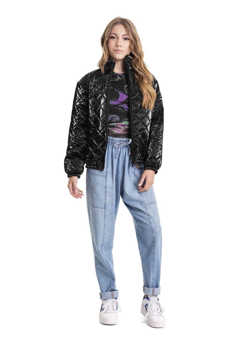 Jaqueta-Puffer-em-Matelasse-Juvenil--Preto--Gloss