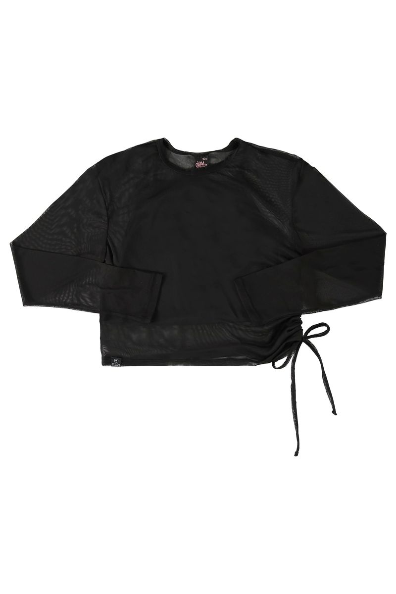 Blusa-em-Tule-e-Top-em-Cotton-Juvenil--Preto--Gloss