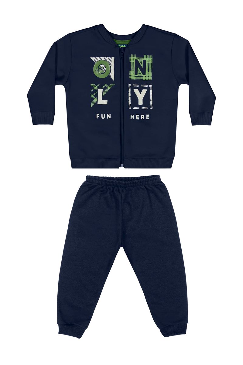 Conjunto-Jaqueta-e-Calca-em-Moletom-Bebe-Menino--Azul-Marinho--Bee-Loop