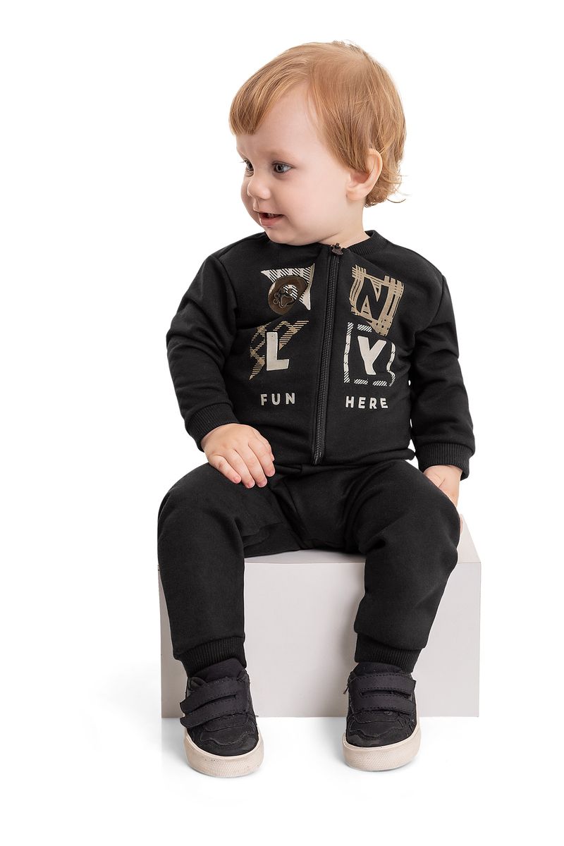 Conjunto-Jaqueta-e-Calca-em-Moletom-Bebe-Menino--Preto--Bee-Loop