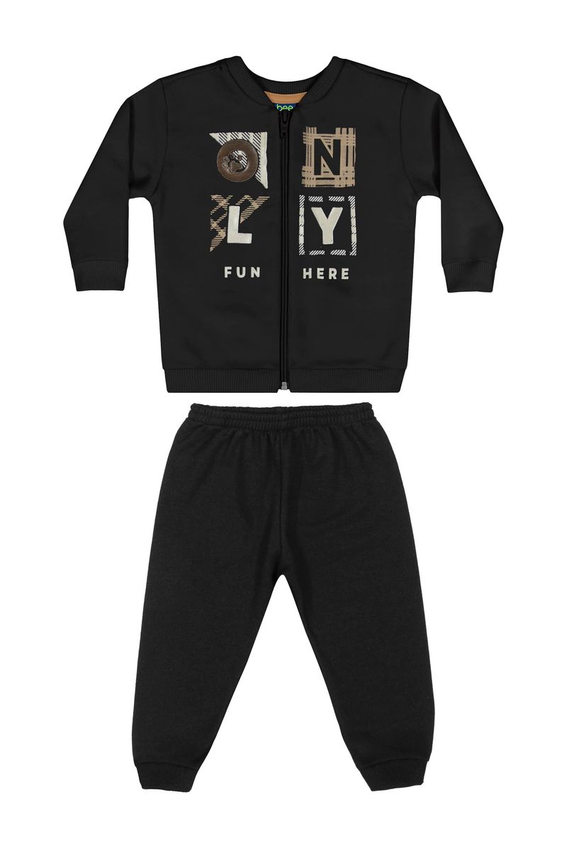 Conjunto-Jaqueta-e-Calca-em-Moletom-Bebe-Menino--Preto--Bee-Loop