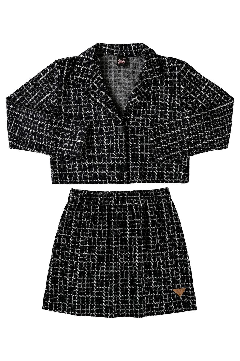 Conjunto-Blazer-Cropped-e-Saia-em-Jacquard-Juvenil--Preto--Gloss
