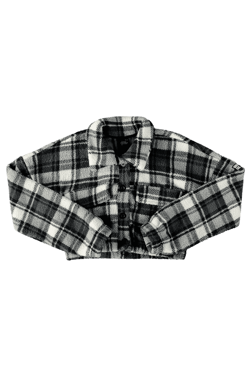 Casaco-Xadrez-em-Plush-Juvenil--Preto--Gloss