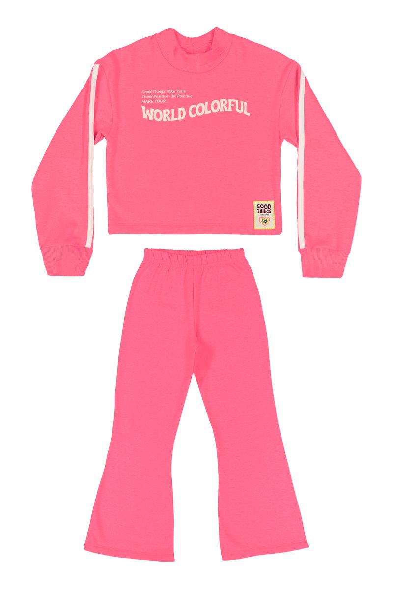 Conjunto-Blusao-e-Calca-Infantil-Menina--Rosa--Bee-Loop