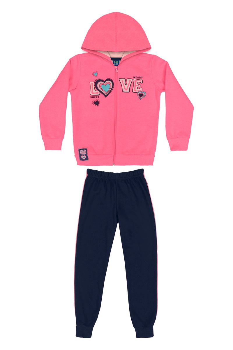Conjunto-Jaqueta-e-Calca-Infantil-Menina--Rosa--Bee-Loop