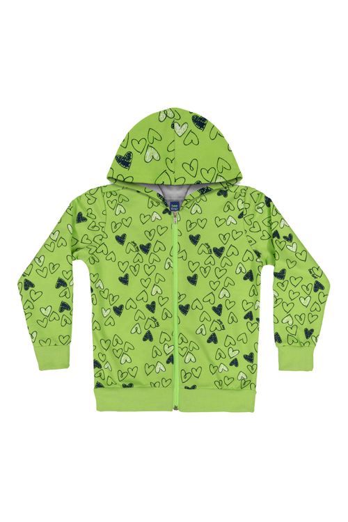 Jaqueta em Moletom Infantil Menina (Verde) Bee Loop