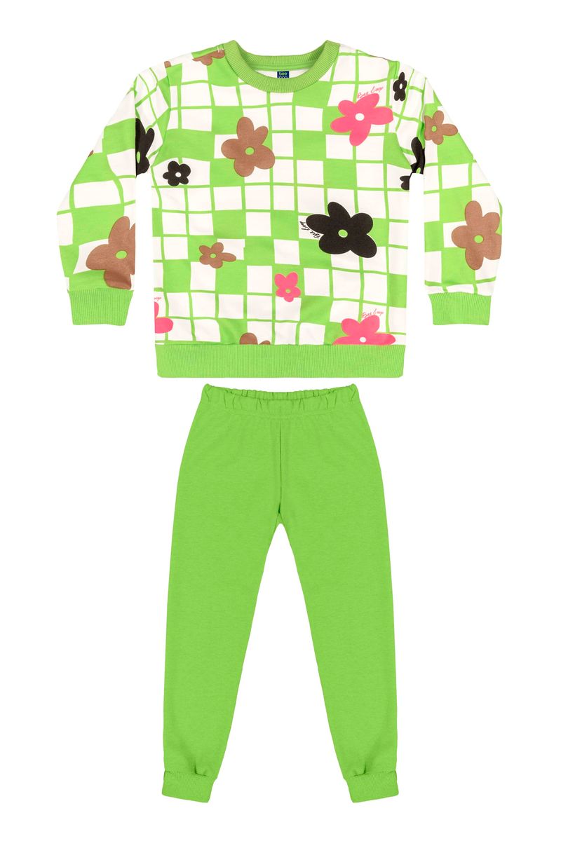 Conjunto-Blusao-e-Calca-Infantil-Menina--Verde--Bee-Loop