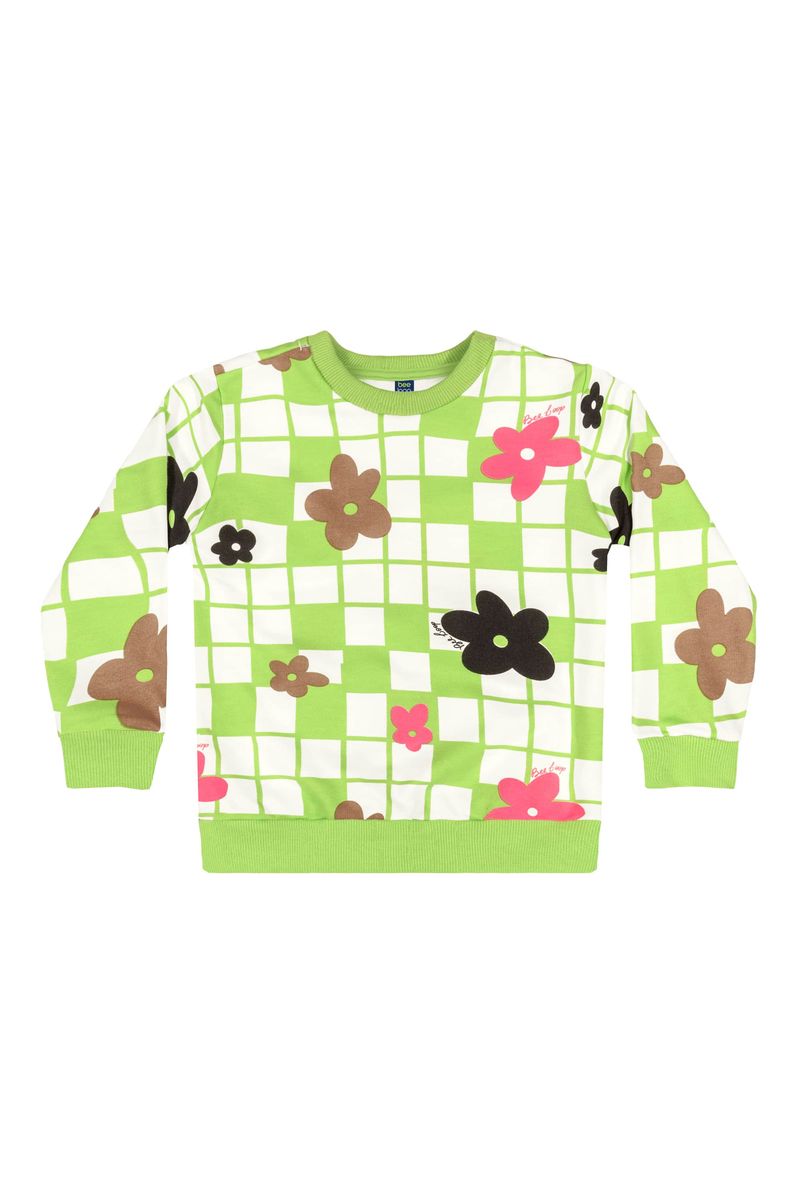 Conjunto-Blusao-e-Calca-Infantil-Menina--Verde--Bee-Loop