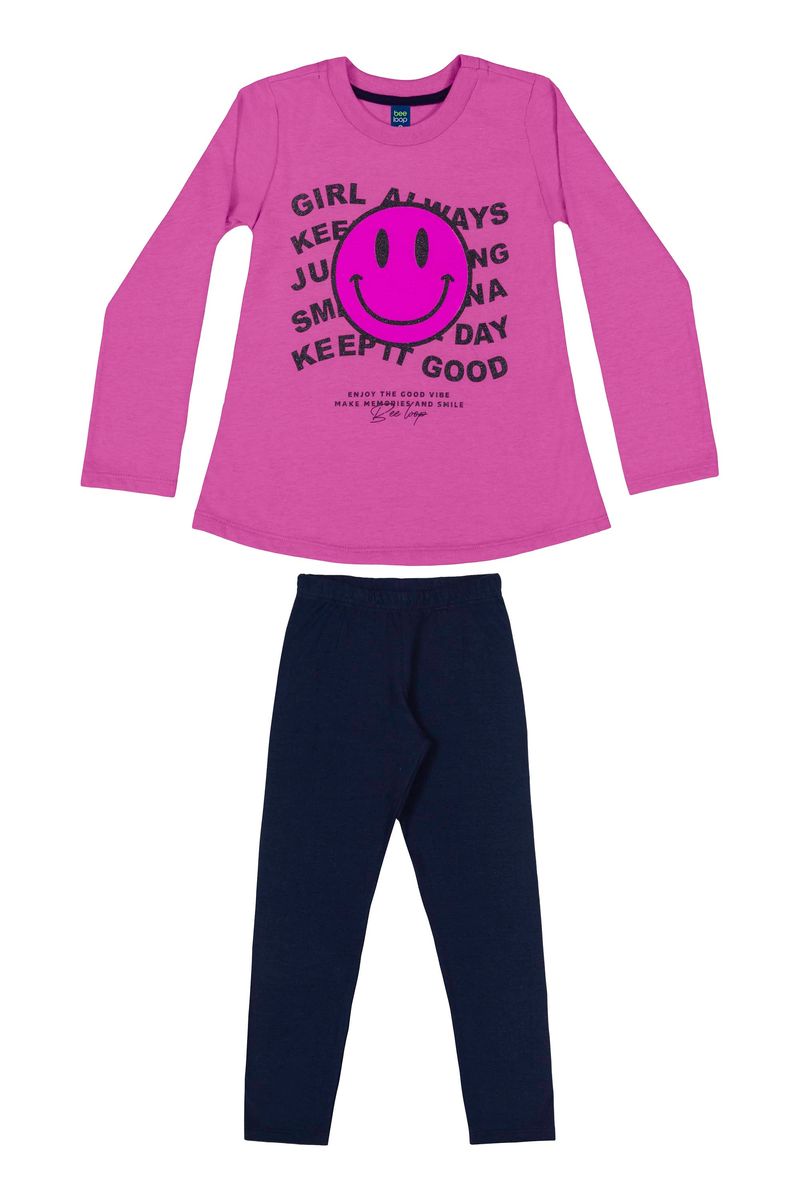 Conjunto-Blusa-e-Legging-Infantil-Menina--Roxo--Bee-Loop