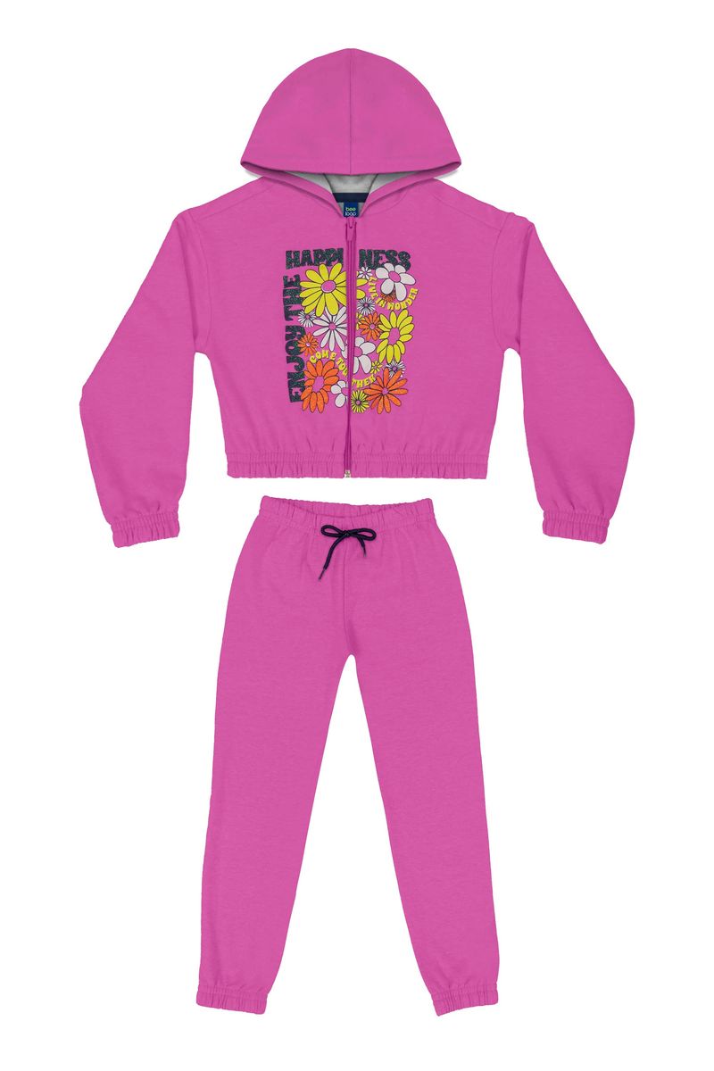 Conjunto-Jaqueta-Cropped-e-Calca-Infantil-Menina--Roxo--Bee-Loop