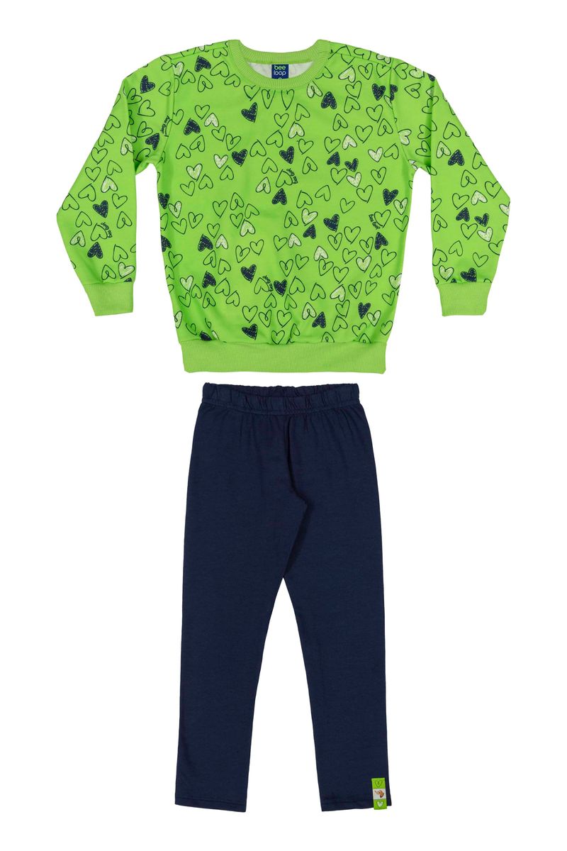 Conjunto-Blusao-e-Legging-Infantil-Menina--Verde--Bee-Loop
