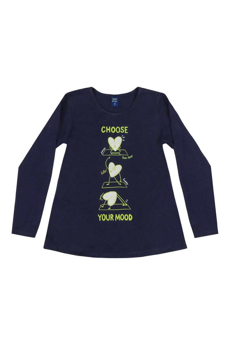 Conjunto-Blusa-e-Calca-Infantil-Menina--Azul-Marinho--Bee-Loop