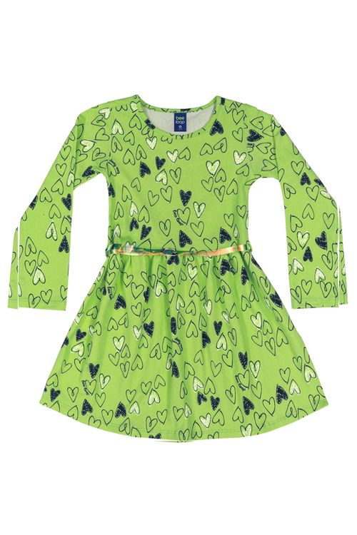 Vestido Estampado Infantil (Verde) Bee Loop