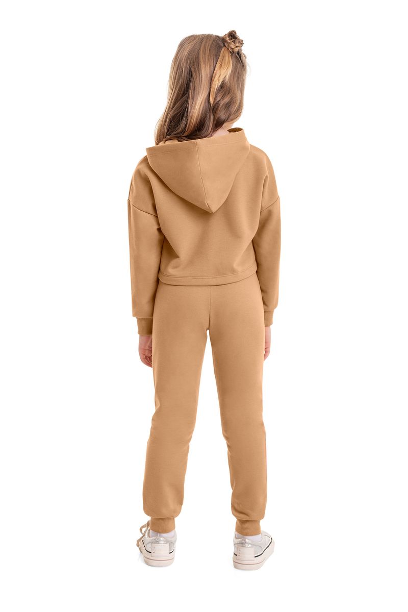 Conjunto-Jaqueta-Cropped-e-Calca-Infantil-Menina--Marrom--Bee-Loop
