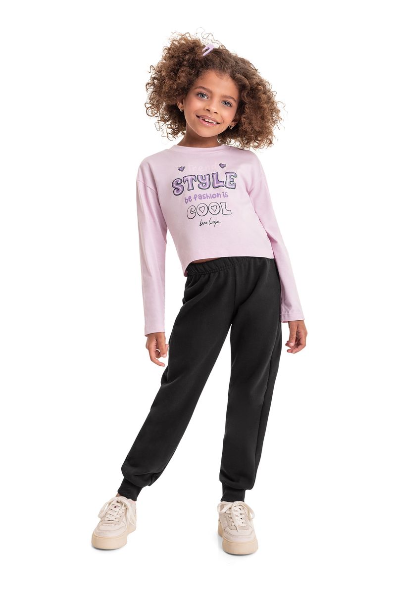 Calca-em-Moletom-Infantil-Menina--Preto--Bee-Loop