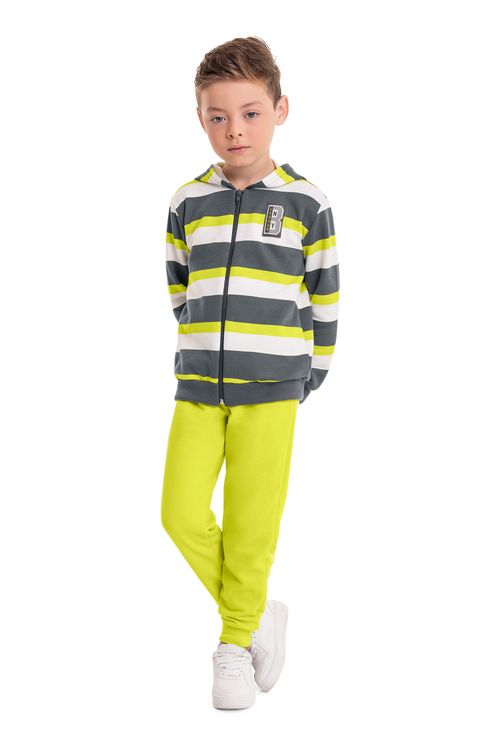 Conjunto Blusão e Calça Infantil Menino (Verde) Bee Loop