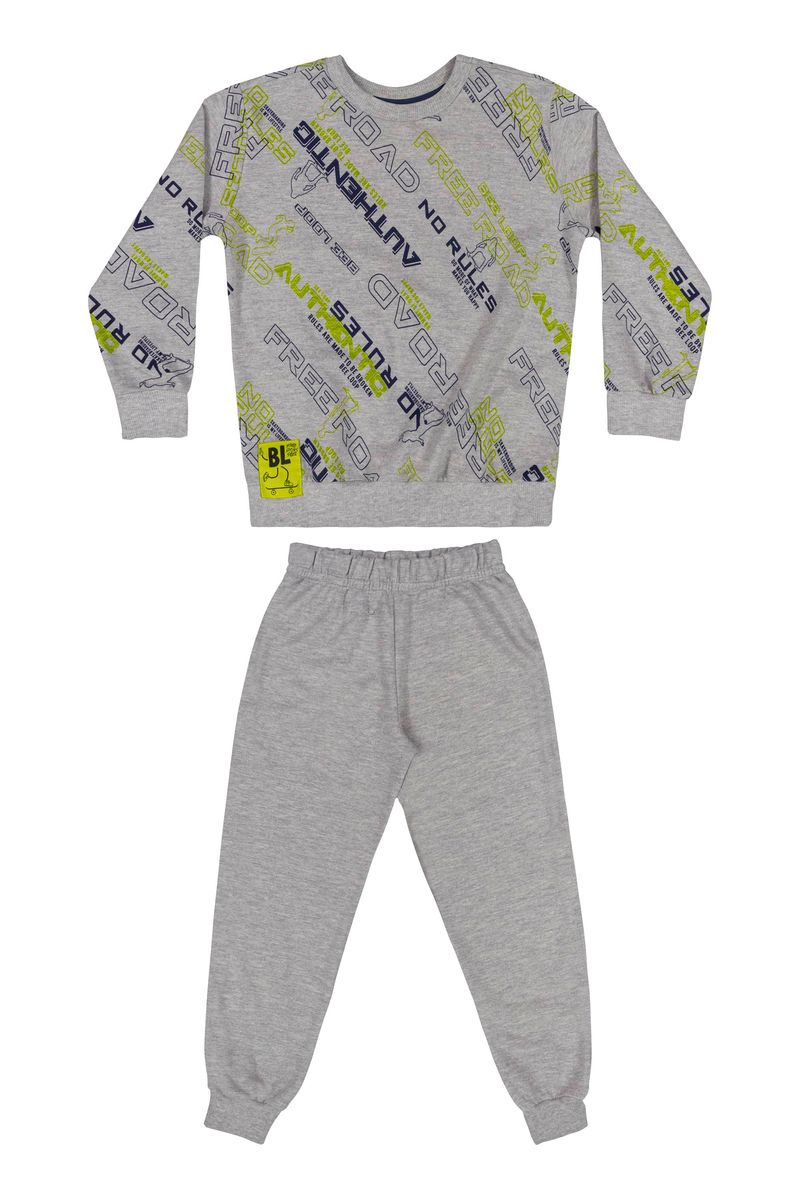 Conjunto-Blusao-e-Calca-Infantil-Menino--Cinza--Bee-Loop