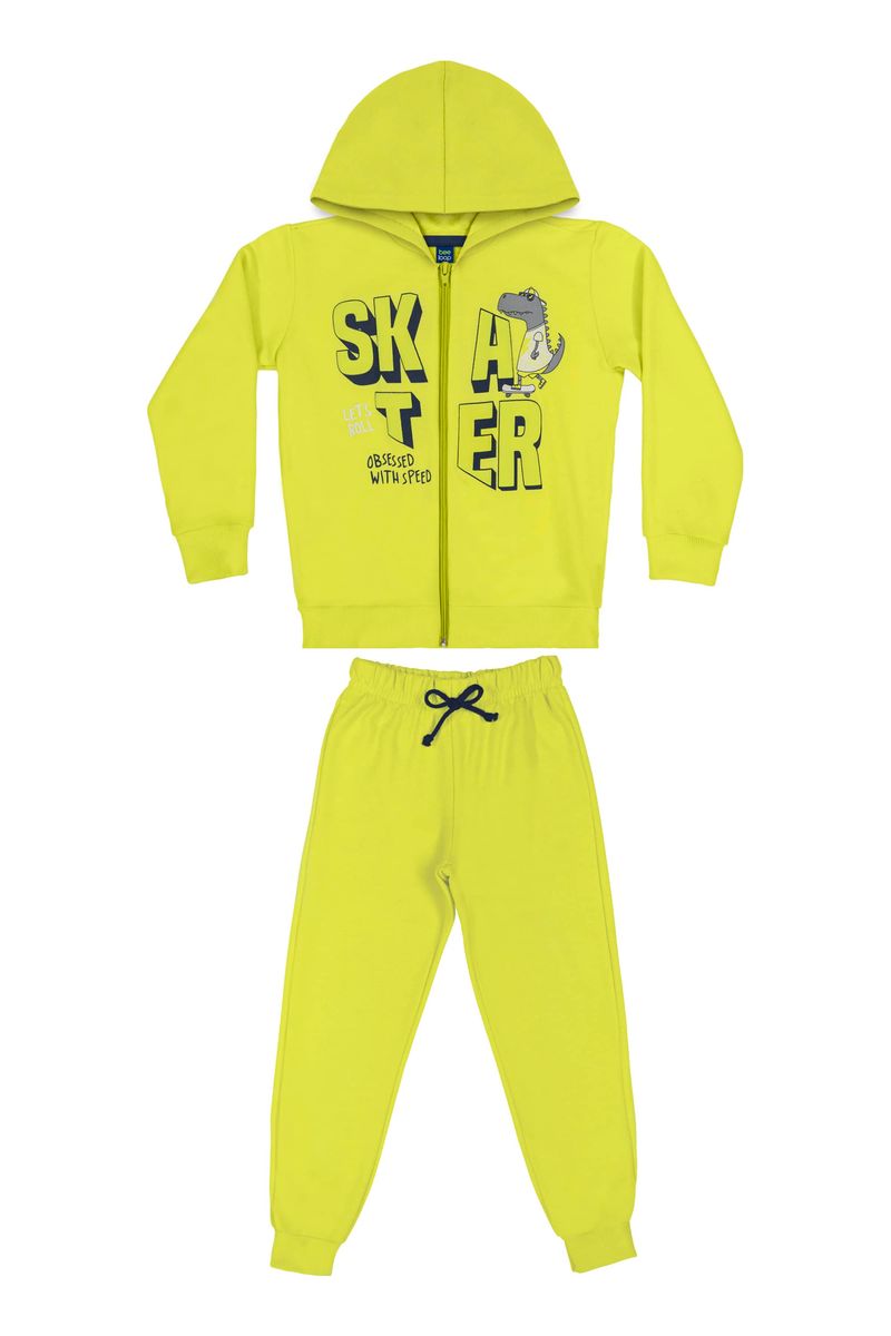 Conjunto-Jaqueta-e-Calca-Moletom-Infantil-Menino--Verde--Bee-Loop