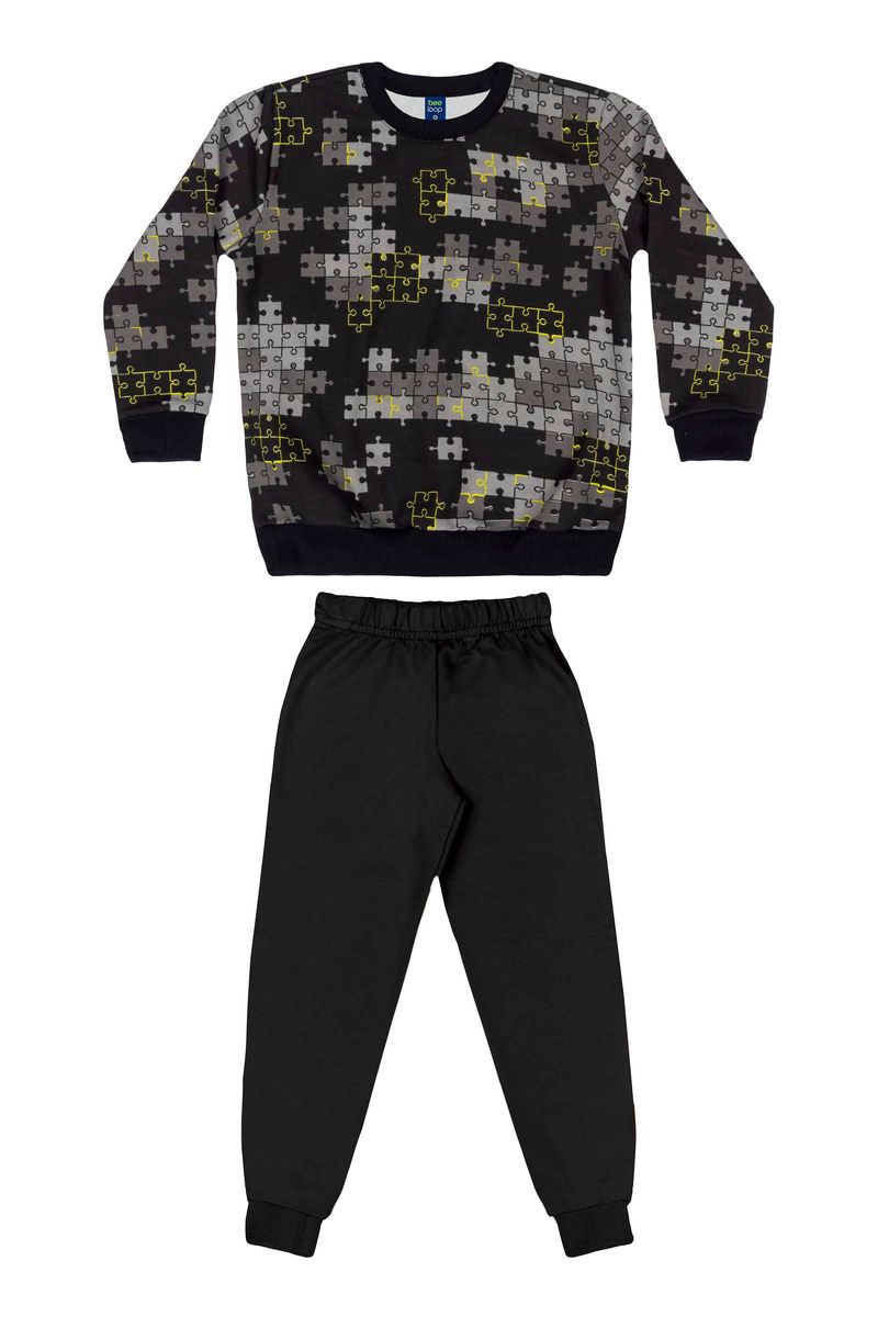 Conjunto-Blusao-e-Calca-Infantil-Menino--Preto--Bee-Loop