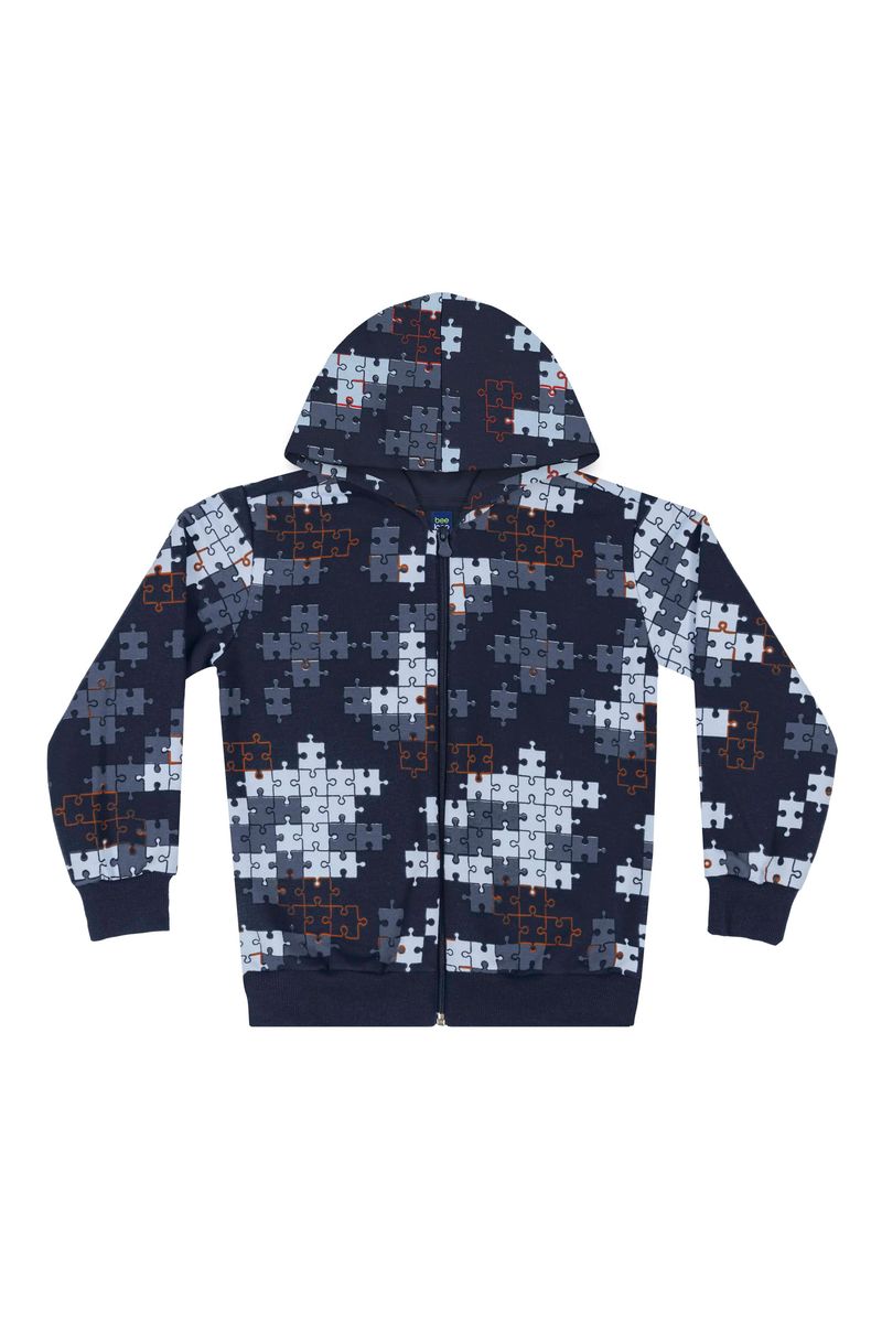 Jaqueta-em-Moletom-Peluciado-Infantil-Menino--Azul-Marinho--Bee-Loop